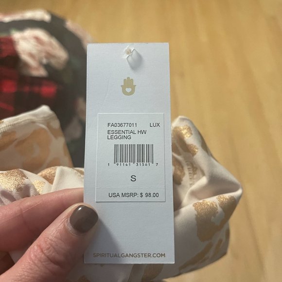 NWT! Spiritual Gangster Lux‎ Cheetah High Waist Leggings, Pink & Gold, Small - Picture 7 of 10